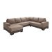 Sofá de Canto 2 Lugares com Chaise Esquerdo Patrícia Suede Chocolate
