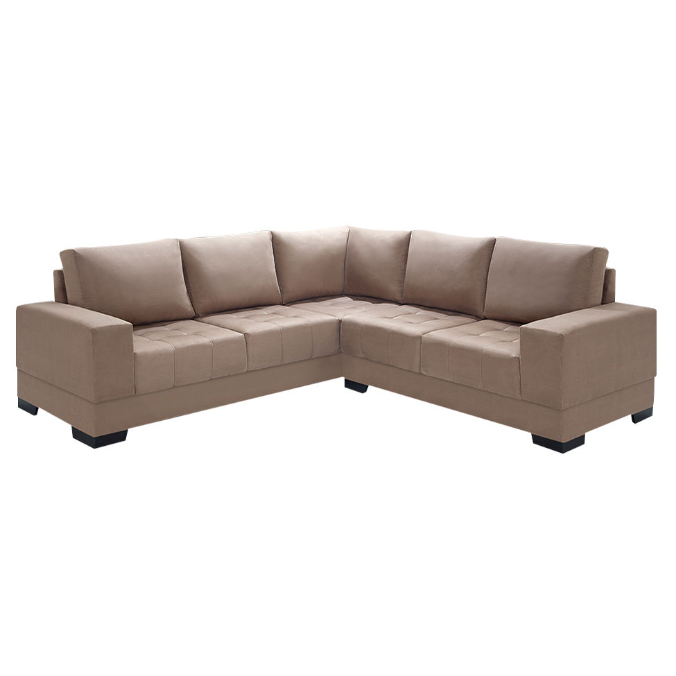 Sofá de Canto 4 Lugares Patrícia Suede Chocolate