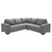 Sofá de Canto 4 Lugares Patrícia Suede Cinza
