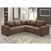 Sofá de Canto 4 Lugares Patrícia Suede Marrom