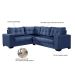Sofá de Canto 5 Lugares Bia Suede Azul Marinho