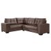 Sofá de Canto 5 Lugares Bia Suede Marrom