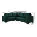 Sofá de Canto 5 Lugares Bia Suede Verde