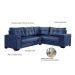 Sofá de Canto 5 Lugares Dijon com Entrada USB Suede Azul Marinho