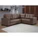 Sofá de Canto 5 Lugares Dijon com Entrada USB Suede Marrom