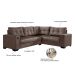 Sofá de Canto 5 Lugares Dijon com Entrada USB Suede Marrom