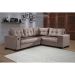 Sofá de Canto 5 Lugares Dijon com Entrada USB Suede Nude