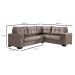 Sofá de Canto 5 Lugares Dijon com Entrada USB Suede Nude