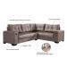 Sofá de Canto 5 Lugares Dijon com Entrada USB Suede Nude