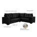 Sofá de Canto 5 Lugares Dijon com Entrada USB Suede Preto