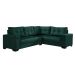 Sofá de Canto 5 Lugares Dijon com Entrada USB Suede Verde
