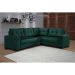 Sofá de Canto 5 Lugares Dijon com Entrada USB Suede Verde