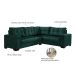 Sofá de Canto 5 Lugares Dijon com Entrada USB Suede Verde