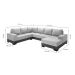 Sofá de Canto 5 Lugares com Chaise Direito Patrícia Suede Cinza e Preto