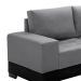 Sofá de Canto 5 Lugares com Chaise Direito Patrícia Suede Cinza e Preto