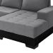 Sofá de Canto 5 Lugares com Chaise Direito Patrícia Suede Cinza e Preto