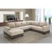 Sofá de Canto 5 Lugares com Chaise Esquerdo Patrícia Suede Areia