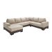 Sofá de Canto 5 Lugares com Chaise Esquerdo Patrícia Suede Areia