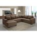 Sofá de Canto 5 Lugares com Chaise Esquerdo Patrícia Suede Marrom