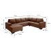 Sofá de Canto 5 Lugares com Chaise Esquerdo Patrícia Suede Marrom