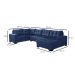 Sofá de Canto 6 Lugares Bia com Chaise Direito Suede Azul Marinho