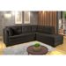 Sofá de Canto 6 Lugares Canadá Suede Aveludado Marrom