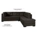 Sofá de Canto 6 Lugares Canadá Suede Aveludado Marrom