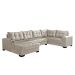 Sofá de Canto 6 Lugares Dijon com Chaise Esquerdo e Entrada USB Suede Areia