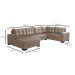 Sofá de Canto 6 Lugares Dijon com Chaise Esquerdo e Entrada USB Suede Chocolate