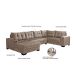 Sofá de Canto 6 Lugares Dijon com Chaise Esquerdo e Entrada USB Suede Chocolate