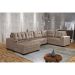 Sofá de Canto 6 Lugares Dijon com Chaise Esquerdo e Entrada USB Suede Chocolate