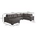 Sofá de Canto 6 Lugares Dijon com Chaise Esquerdo e Entrada USB Suede Cinza