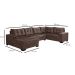 Sofá de Canto 6 Lugares Dijon com Chaise Esquerdo e Entrada USB Suede Marrom
