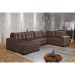Sofá de Canto 6 Lugares Dijon com Chaise Esquerdo e Entrada USB Suede Marrom