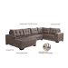 Sofá de Canto 6 Lugares Dijon com Chaise Esquerdo e Entrada USB Suede Nude