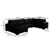 Sofá de Canto 6 Lugares Dijon com Chaise Esquerdo e Entrada USB Suede Preto