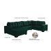 Sofá de Canto 6 Lugares Dijon com Chaise Esquerdo e Entrada USB Suede Verde