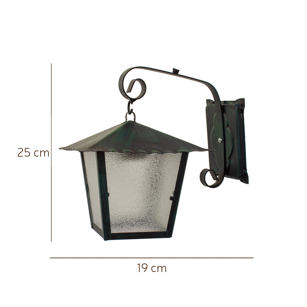 Arandela De Ferro Colonial Sinhá 1221 Cor Patina Verde