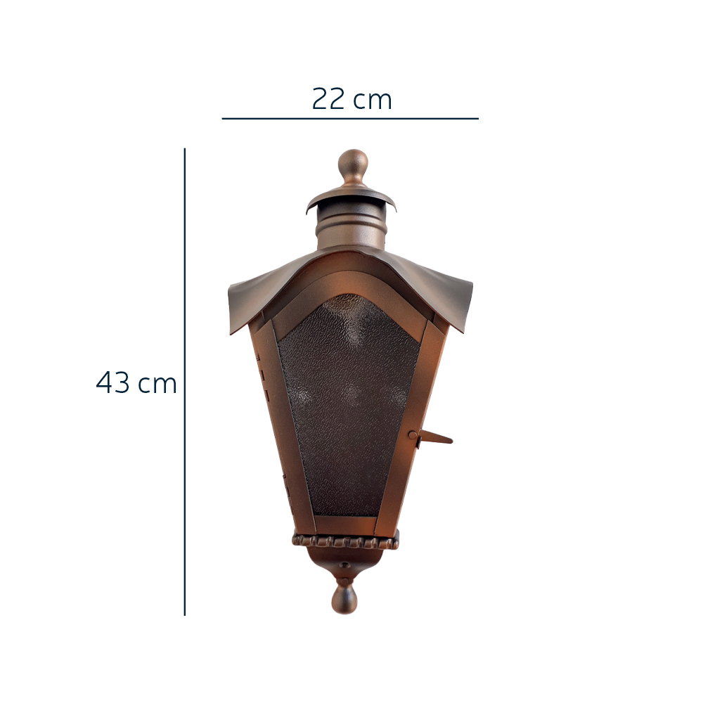 Arandela De Ferro Colonial Sinhá Meia Taça Cor Cobre