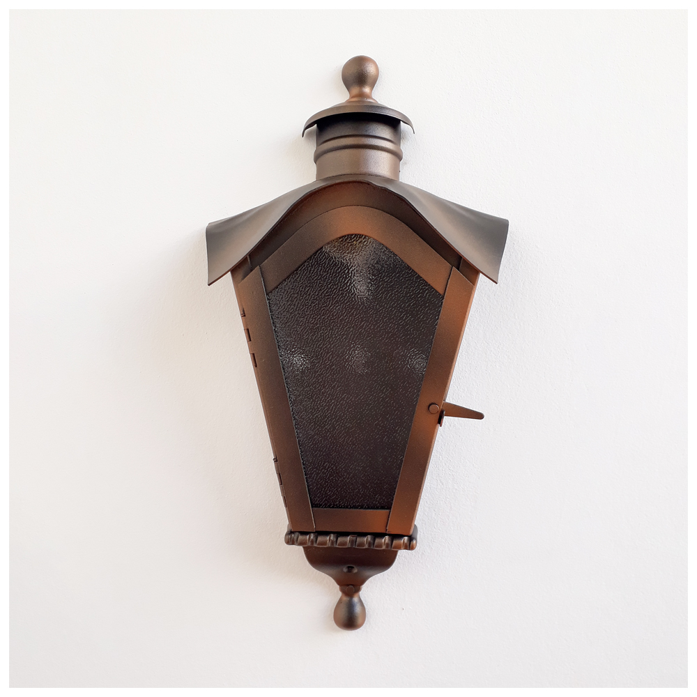 Arandela De Ferro Colonial Sinhá Meia Taça Cor Cobre