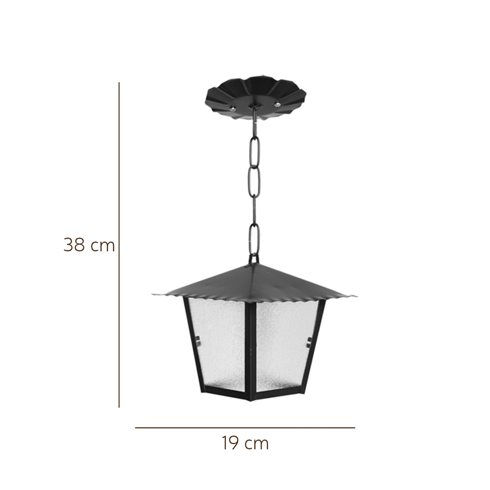 Pendente De Ferro Colonial Sinhá 1201 Preto