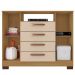 Cômoda Sapateira Rack para Quarto 2 Portas 4 Gavetas Madri Carvalho Americano/Off White