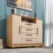 Cômoda Sapateira Rack para Quarto 2 Portas 4 Gavetas Madri Carvalho Americano/Off White