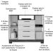 Cômoda Sapateira Rack para Quarto 2 Portas 4 Gavetas Madri Malbec