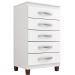 Cômoda para Quarto 5 Gavetas com Pés Cannes  Branco