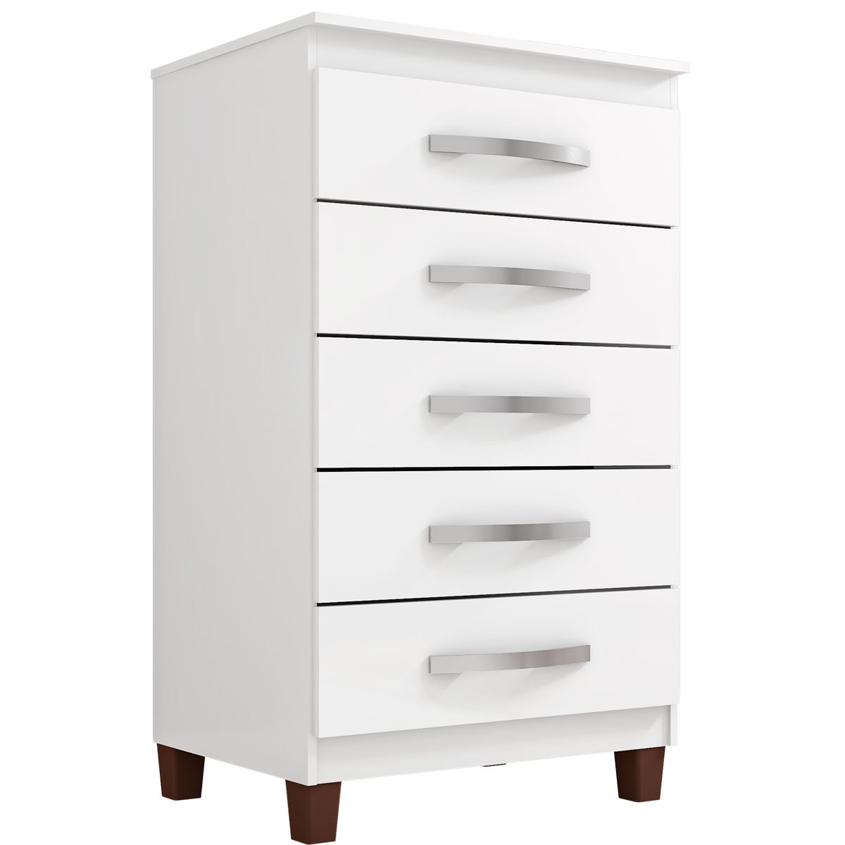 Cômoda para Quarto 5 Gavetas com Pés Cannes  Branco