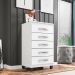 Cômoda para Quarto 5 Gavetas com Pés Cannes  Branco
