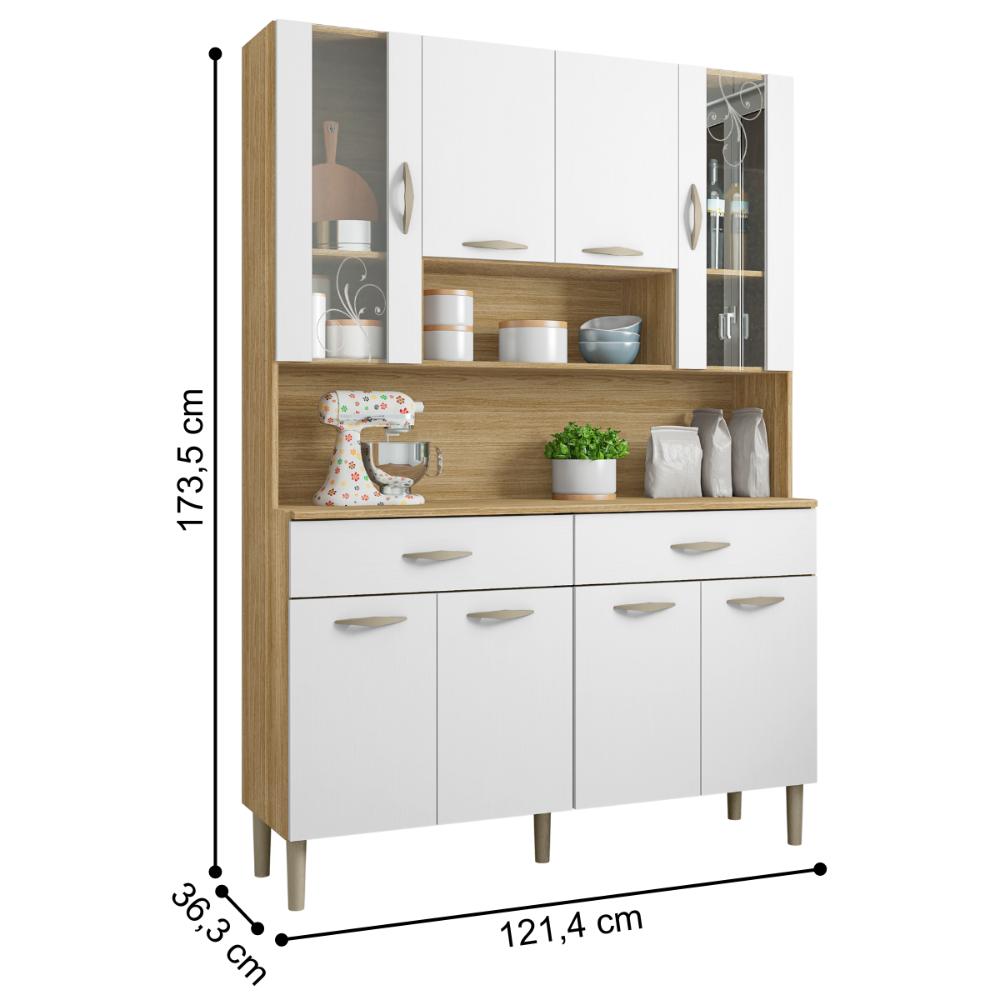 Kit de Cozinha com 8 Portas Turim Freijó Supremo