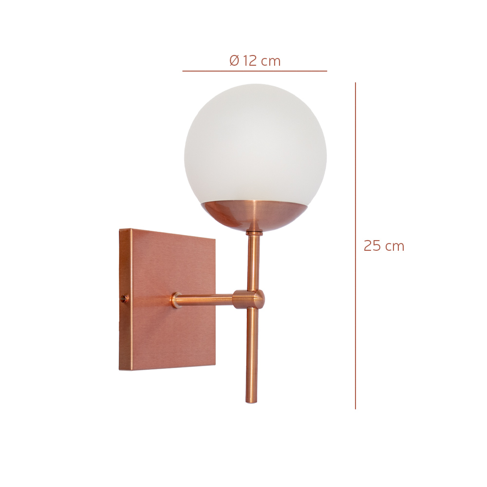 Arandela Globo Empire Rose Gold