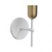 Arandela Parede Para Cabeceira Quarto e Banheiro Lavabo Branco Com Bronze